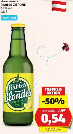 Hofer Kühles blondes radler zitrone Angebot