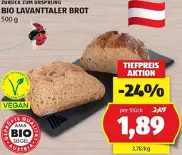 Hofer Zurück zum ursprung bio lavanttaler brot Angebot