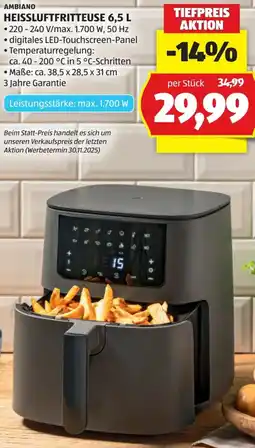 Hofer Ambiano Heißluftfritteuse Angebot