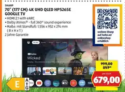 Hofer SHARP 70” (177 CM) 4K UHD QLED HP5265E GOOGLE TV Angebot
