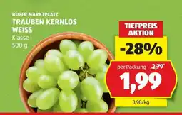 Hofer TRAUBEN KERNLOS WEISS Angebot