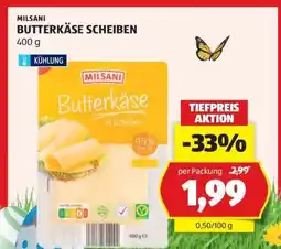Hofer MILSANI BUTTERKÄSE SCHEIBEN Angebot