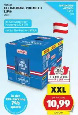Hofer XXL HALTBARE VOLLMILCH Angebot