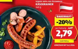 Hofer Genuss 100% aus österreich käsekrainer Angebot