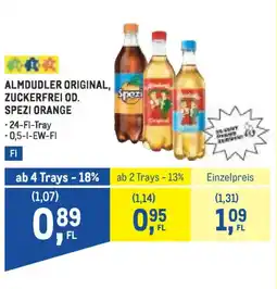 Metro Almdudler original zuckerfrei od. spezi orange Angebot