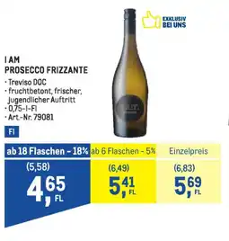 Metro I am Prosecco Frizzante Angebot
