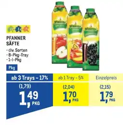 Metro Pfanner saft Angebot