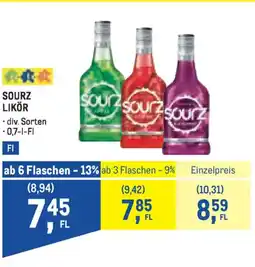 Metro Sourz Liköre Angebot
