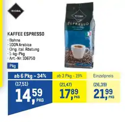 Metro Rioba kaffee espresso Angebot