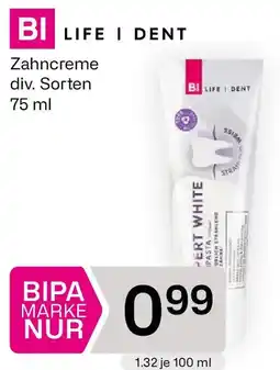 Bipa Bi life dent Expert White Zahnpasta Angebot