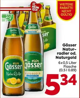 Billa Gösser Natur radler od. Naturgold Angebot