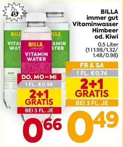 Billa Billa immer gut vitaminwasser himbeer od. kiwi Angebot