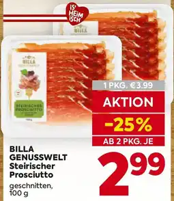 Billa Billa genusswelt steirischer prosciutto Angebot