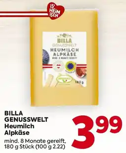 Billa Billa genusswelt heumilch alpkäse Angebot
