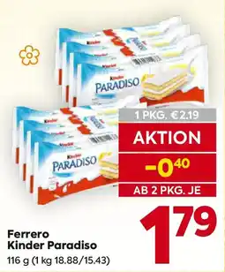 Billa Ferrero kinder paradiso Angebot
