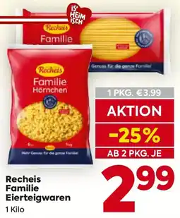 Billa Recheis familie eierteigwaren Angebot