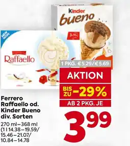 Billa Ferrero raffaello od. kinder bueno Angebot