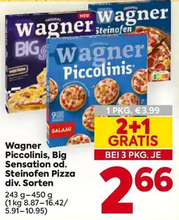 Billa Wagner Piccolinis, Big Sensation od. Steinofen Pizza Angebot