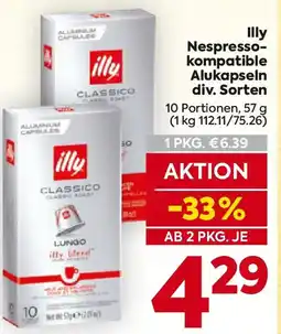 Billa Illy nespresso kompatible alukapseln Angebot