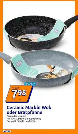 Action Ceramic marble wok oder bratpfanne Angebot