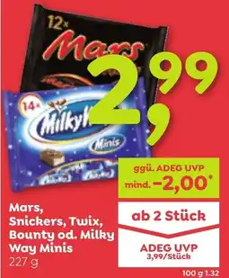 ADEG Mars, snickers, twix, bounty od. milky way minis Angebot