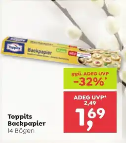 ADEG Toppits Backpapier Angebot