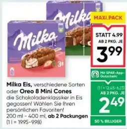 Maximarkt Milka eis oder oreo 8 mini cones Angebot