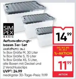 Maximarkt Aufbewahrungs boxen 3er set ocslchen aus Angebot