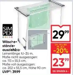 Maximarkt Wäscheständer ausziehbar Angebot