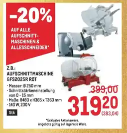 Metro Z.b. aufschnittmaschine gfs2025r rot Angebot