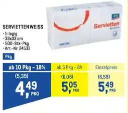 Metro Servietten weiss Angebot