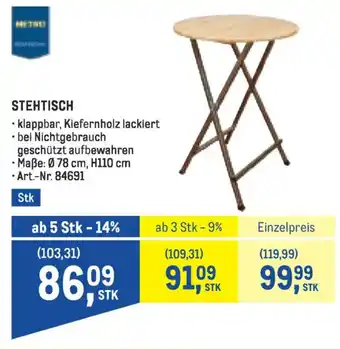 Metro Stehtisch Angebot