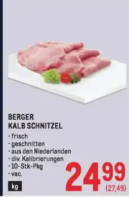 Metro Berger kalb schnitzel Angebot