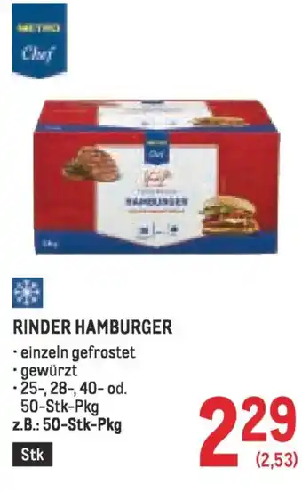 Metro Rinder hamburger Angebot