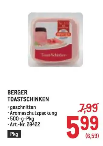 Metro BERGER TOASTSCHINKEN Angebot