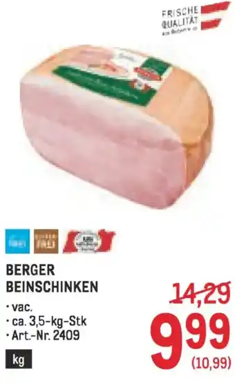 Metro Berger beinschinken Angebot