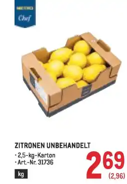 Metro Zitronen unbehandelt Angebot