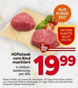 Billa Hüftsteak vom Rind mariniert Angebot
