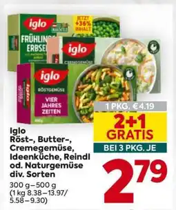 Billa Iglo Röst-, Butter-, Cremegemüse, Ideenküche, Reindl od. Naturgemüse div. Sorten Angebot