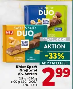 Billa Ritter Sport Großtafel div. Sorten Angebot