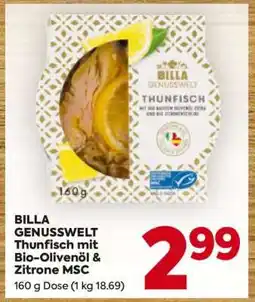 Billa BILLA GENUSSWELT Thunfisch mit Bio-Olivenöl & -Zitrone, MSC Angebot