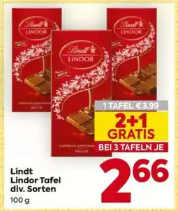 Billa Lindt Lindor Tafel div. Sorten Angebot