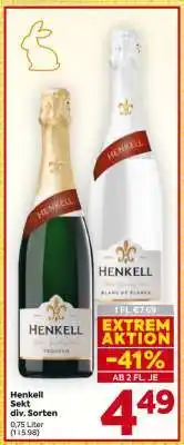 Billa Henkell Sekt div. Sorten Angebot