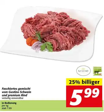 Strasser Markt Faschiertes gemischt vom Gustino Schwein und premium Rind Angebot