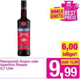 Sutterlüty Ramazzotti Amaro Oder Aperitivo Rosato 0,7 Liter Angebot