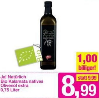 Sutterlüty Ja! Natürlich Bio Kalamata Natives Olivenöl Extra 0,75 Liter Angebot