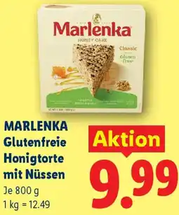 Lidl MARLENKA Glutenfreie Honigtorte mit Nüssen Angebot