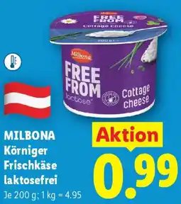 Lidl MILBONA Körniger Frischkäse laktosefrei Angebot