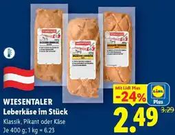 Lidl WIESENTALER Leberkäse im Stück Angebot