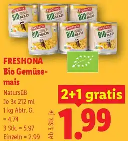 Lidl FRESHONA Bio Gemüse- mais Angebot